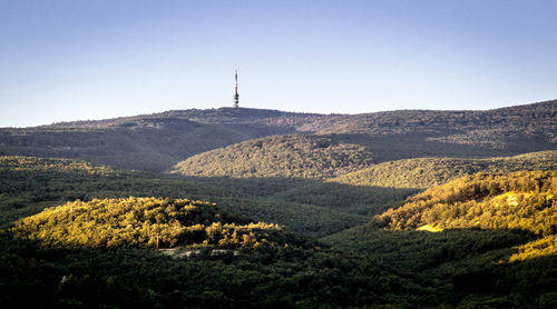 Scenic view of landscape against clear sky