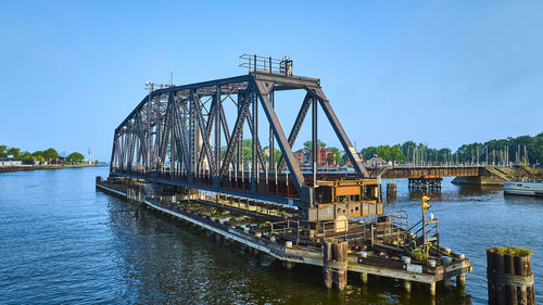 Bridge over river against sky