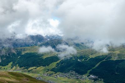 Aerial view of landscape against sky