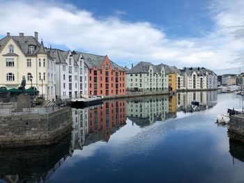 Reflection of buildings in city