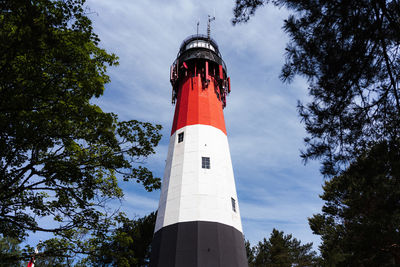 Low angle view of lighthouse against sky
