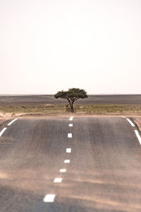 Scenic view of road against clear sky