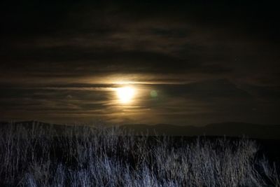 Scenic view of landscape against sky during sunset
