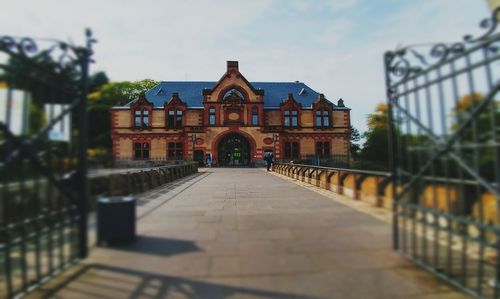 Exterior of historic building against sky