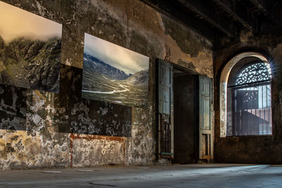 Interior of abandoned building