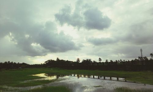 Scenic view of river against sky