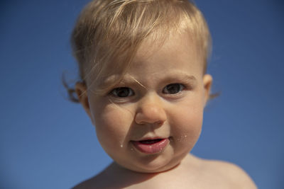 Close-up portrait of cute boy