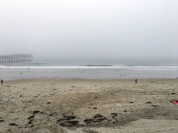 Scenic view of beach against clear sky