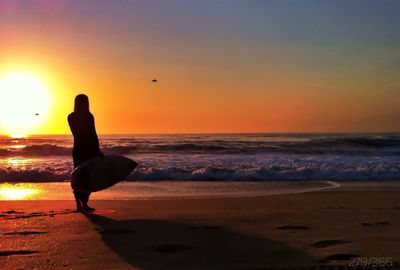 Scenic view of sea during sunset