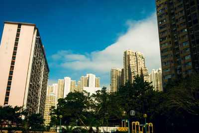 Low angle view of buildings against sky