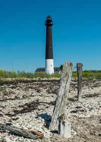 Sightseeing of saaremaa island in sunny clear day . sorve lighthouse, saaremaa island, estonia