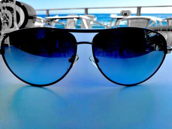 Close-up of water against blue sky