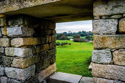 View of stone wall