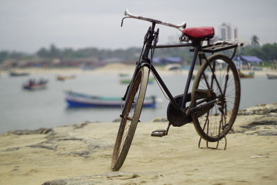 Reflection of bicycle in water