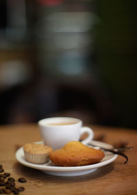 Close-up of food served on table