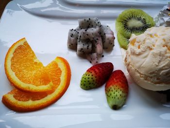 Close-up of fruits on table