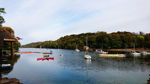 Boats in calm sea