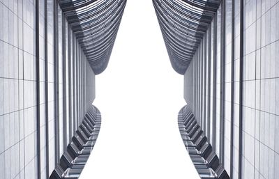 Low angle view of skyscrapers against sky