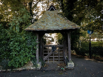 Abandoned building in park