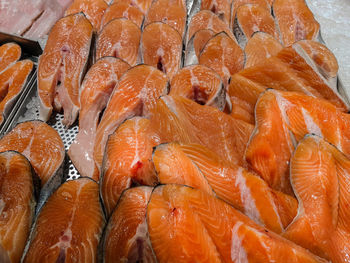 Fresh raw salmon steak for sale