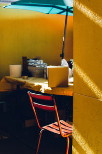 Interior of empty chairs