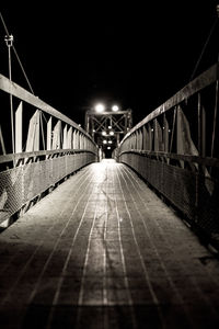 Surface level of footbridge at night