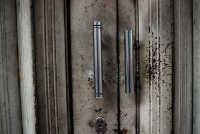 Close-up of old wooden door