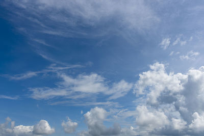 Low angle view of clouds in blue sky