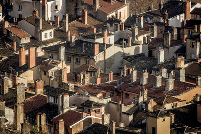 Old roofs of buildings in the vieux lyon district