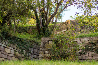 Stone wall of historic building