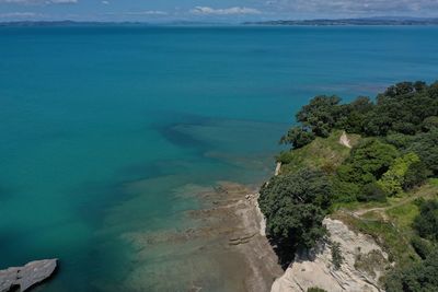 High angle view of sea against sky