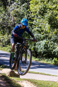 Man riding bicycle