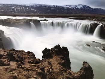 Scenic view of waterfall