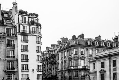 Low angle view of buildings in city