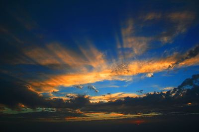 Scenic view of silhouette landscape against sky during sunset