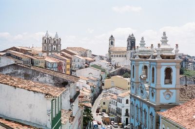 The view of the pelourinho, in salvador, with it's classic colonial architecture and churches