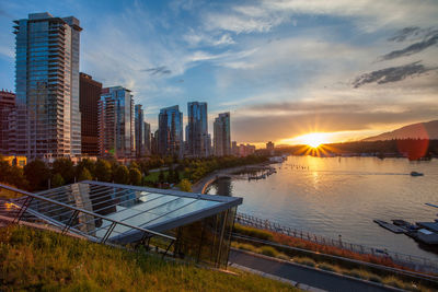 Cityscape at sunset