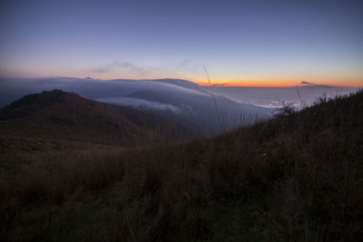 Scenic view of mountains against sky