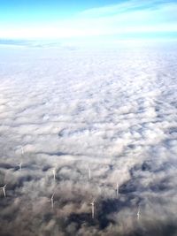 Aerial view of clouds over sea