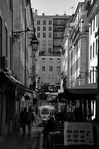 High angle view of buildings in city