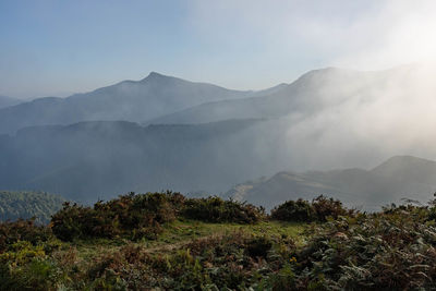 Scenic view of mountains against sky