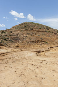 Scenic view of arid landscape against sky