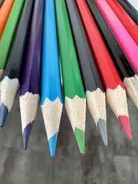 Close-up of multi colored pencils