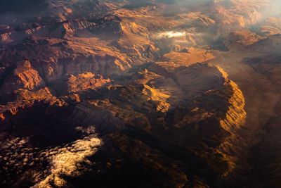 High angle view of volcanic mountain