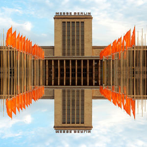 Reflection of buildings in city