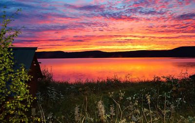 Sunset over lake