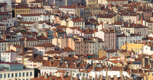 Tight buildings at the croix rousse in lyon