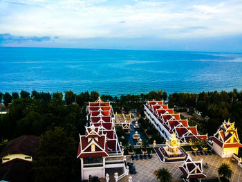 High angle view of sea against sky