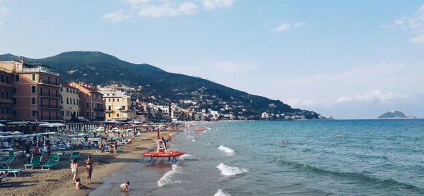 View of people on beach