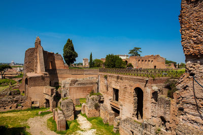 Old ruins against blue sky